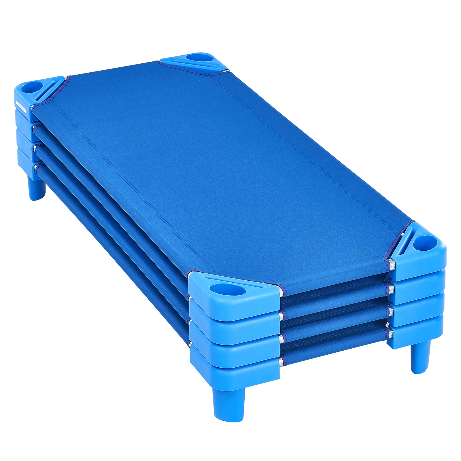 Stackable Toddler Nap Cots For Daycare And Preschool Blue 4 Pack_voghion.com